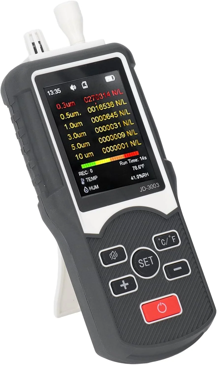 دستگاه سنجش کیفیت هوا حرفه ای، آشکارساز گرد و غبار و آلودگی هوا برای میکروالکترونیک و داروسازی - بدنه ABS