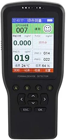 دستگاه حرفه ای تشخیص فرمالدهید PM2.5 خانگی، مانیتور سنجش آلودگی هوا TVOC، تستر کیفیت هوای داخل خانه، دماسنج USB قابل شارژ