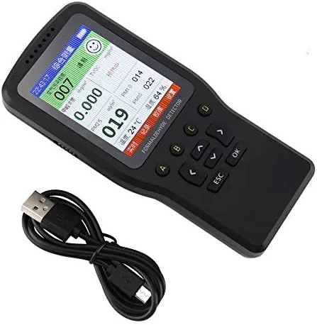 دستگاه حرفه ای تشخیص فرمالدهید PM2.5 خانگی، مانیتور سنجش آلودگی هوا TVOC، تستر کیفیت هوای داخل خانه، دماسنج USB قابل شارژ