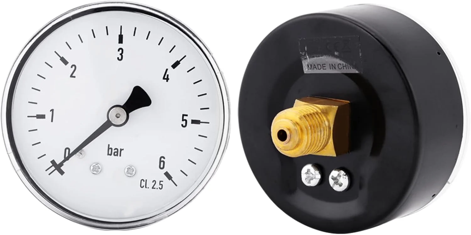 فشار سوخت، فشار مینیاتوری با دقت بالا 0-6 بار، رزوه NPT 1/4، صفحه شماره گیری TS-60 با براکت فلزی برای هوا، آب، روغن فشار سوخت، فشار مینیاتوری با دقت بالا 0-6 بار، رزوه NPT 1/4، صفحه شماره گیری TS-60 با براکت فلزی برای هوا، آب، روغن