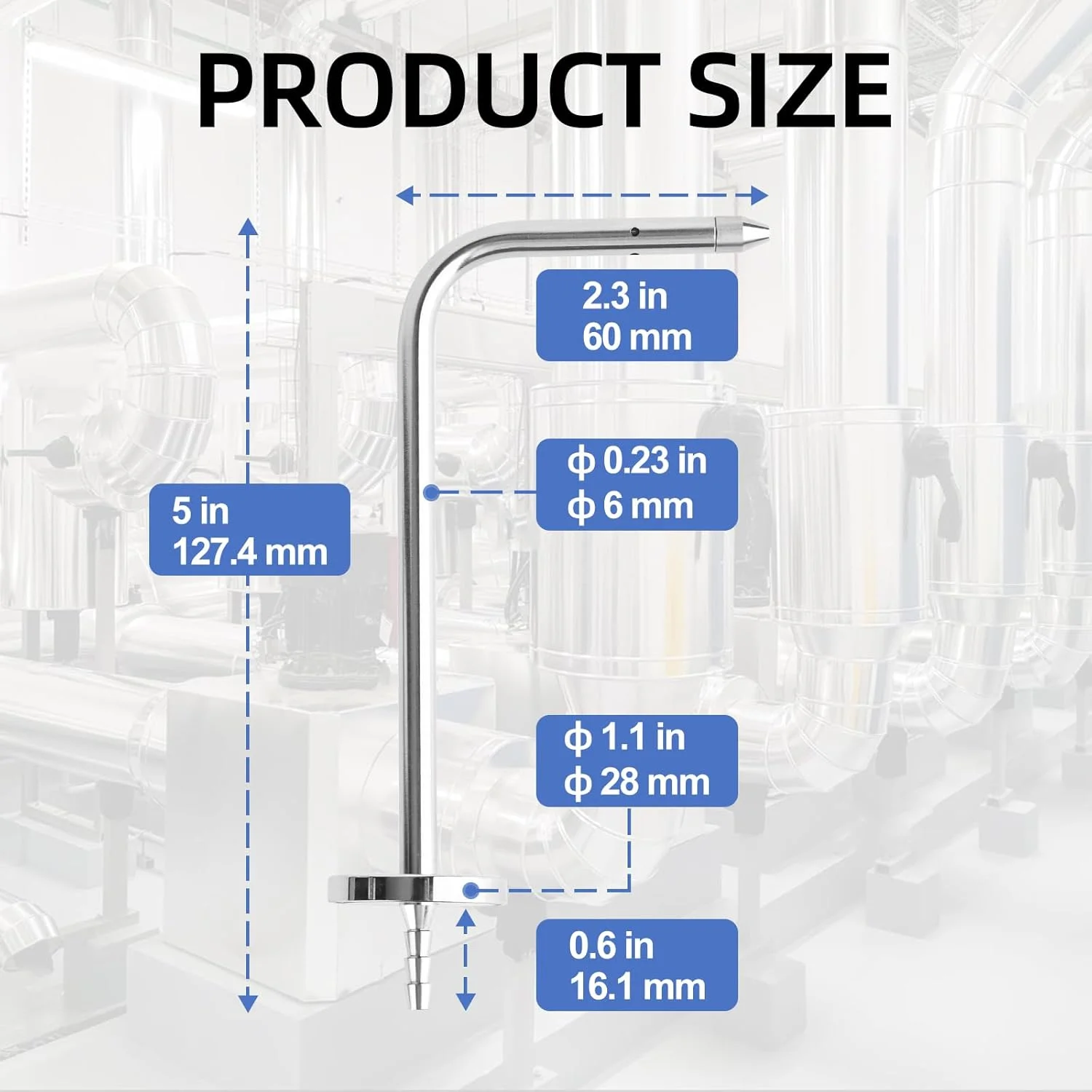 پراب فشار استاتیک برای مانومترهای Fieldpiece HVAC مدل های ADMN2، AMIN2، SDMN5 و لوله های پیتوت با فلنج های مغناطیسی، پراب فشار استاتیک استیل ضد زنگ (بسته 2 عددی)