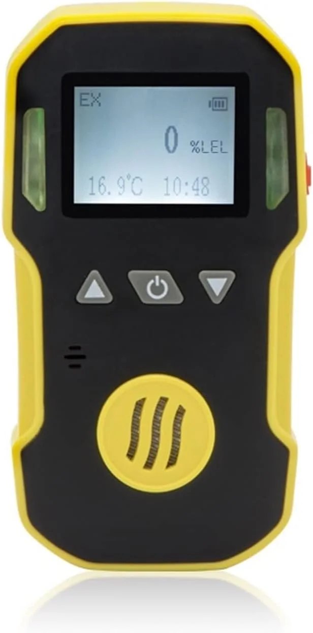 دستگاه تشخیص کیفیت هوا قابل حمل صنعتی HANZALA برای گازهای H2/O3/CO/PH3/CO2/H2S/NH3/O2/NO2/NO/EX/CH4، آلارم گازهای قابل اشتعال، شارژ USB، 0-100% LEL (H2-0-100ppm-1)