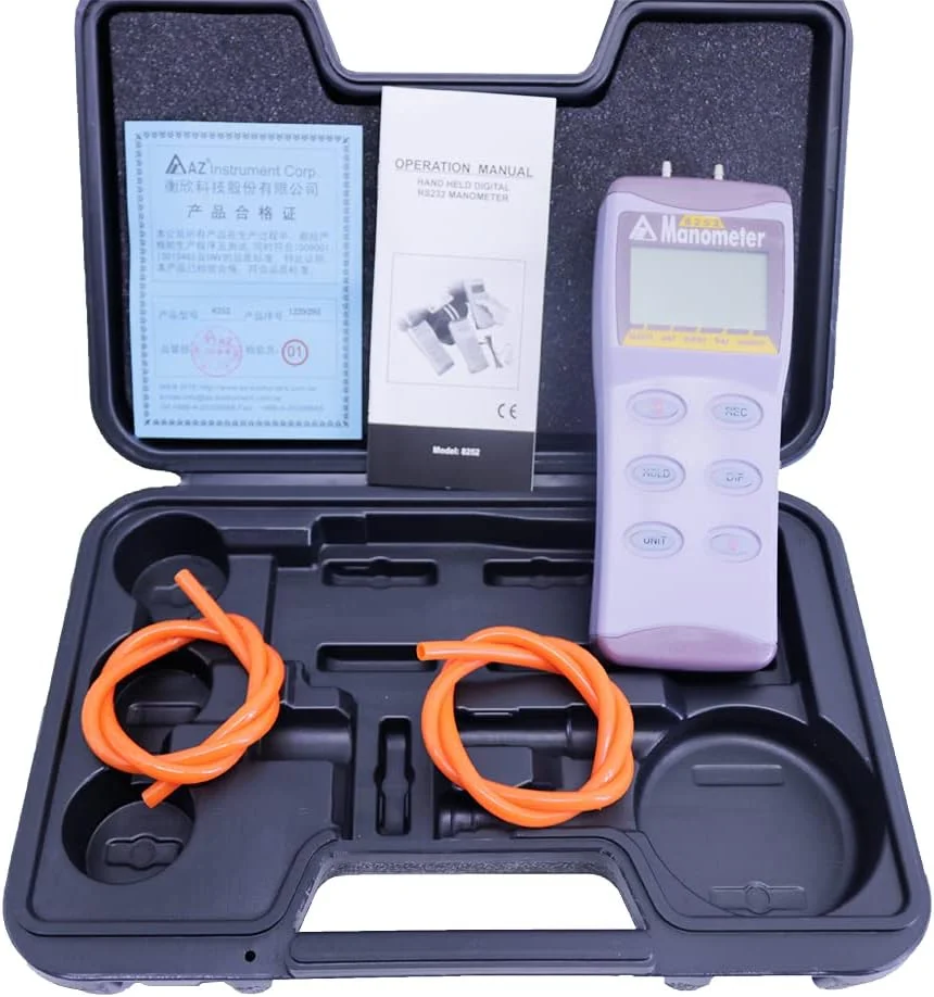 فشارسنج دیفرانسیل دیجیتال قابل حمل AZ8252 2PSI فشارسنج دیفرانسیل دیجیتال قابل حمل AZ8252 2PSI