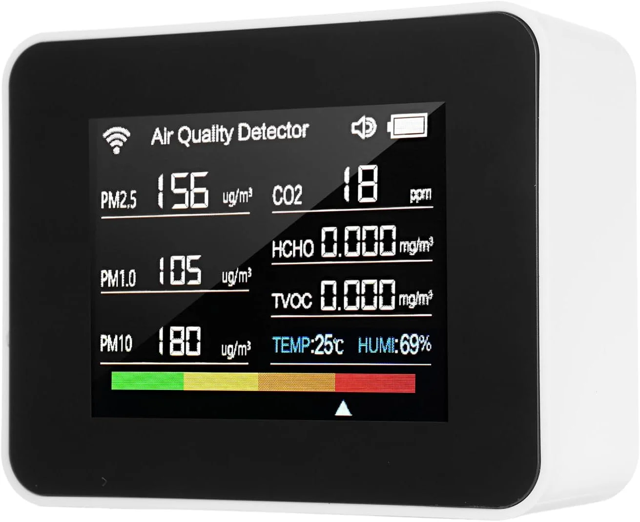 دستگاه سنجش کیفیت هوای هوشمند پپیسکی Tuya WiFi 13 در 1، تشخیص CO₂، TVOC، HCHO، PM2.5، PM1.0، PM10، رطوبت و دما، نمایش زمان، تاریخ، آلارم، تایمر و کرنومتر با آلارم برای خانه و دفاتر