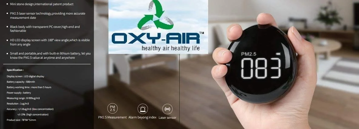 اکسی ایر r - آشکارساز کیفیت هوا - آلودگی PM 2.5 r، مشکی اکسی ایر r - آشکارساز کیفیت هوا - آلودگی PM 2.5 r، مشکی