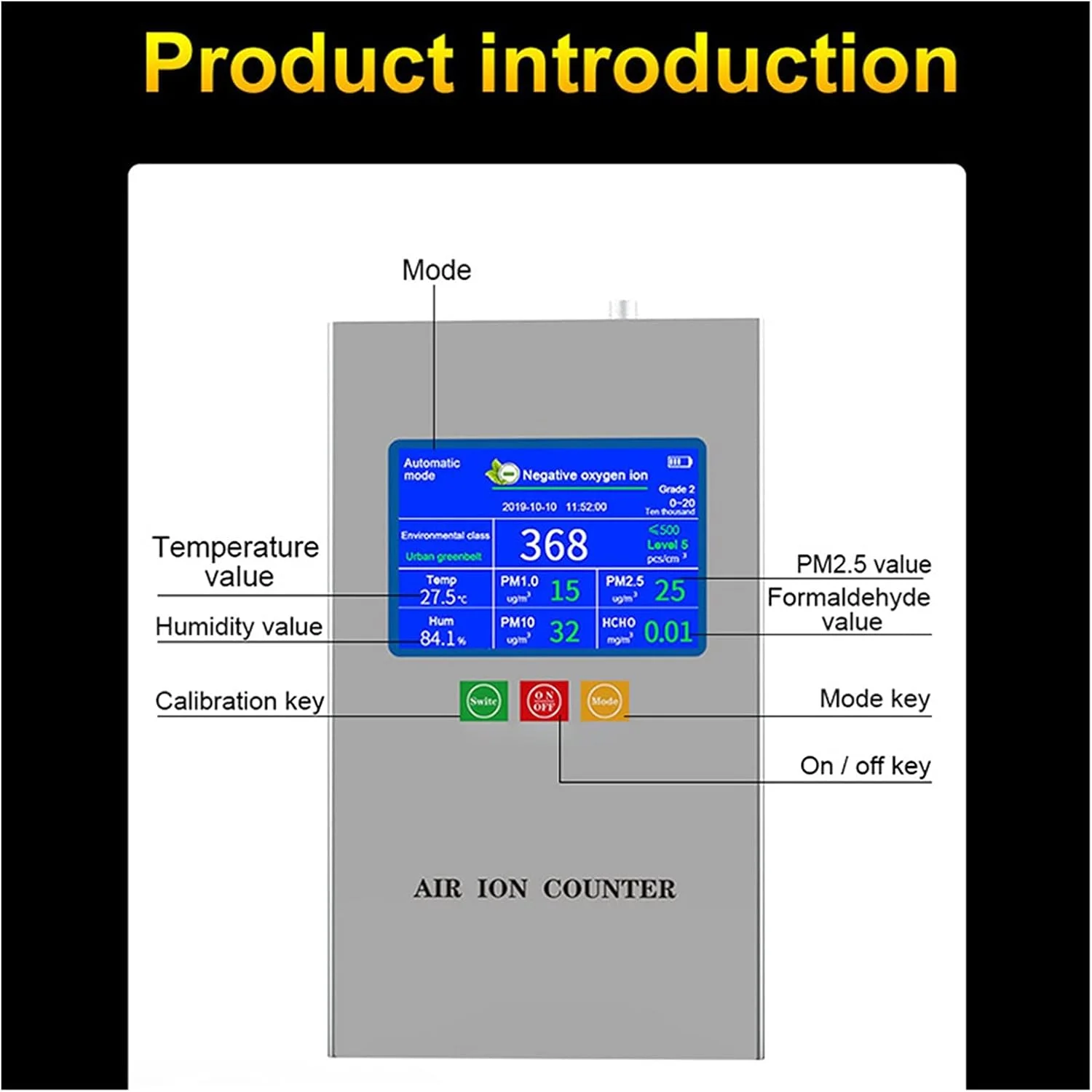 دستگاه تشخیص گاز NEKOUN PM2.5 چند منظوره خانگی، ابزار تشخیص کیفیت هوای داخل ساختمان، دی اکسید کربن، فرمالدئید، گرد و غبار، دستگاه تشخیص مه دستگاه تشخیص گاز NEKOUN PM2.5 چند منظوره خانگی، ابزار تشخیص کیفیت هوای داخل ساختمان، دی اکسید کربن، فرمالدئید، گرد و غبار، دستگاه تشخیص مه