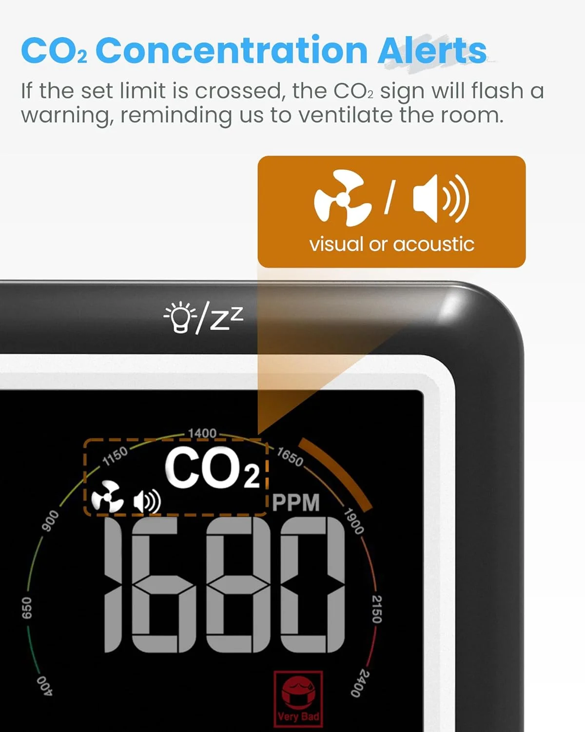مانیتور دی اکسید کربن Newentor، دستگاه سنجش کیفیت هوای داخلی، ردیاب دی اکسید کربن با هشدار صوتی، تستر CO2 با صفحه نمایش بزرگ، سنسور دما و رطوبت، ساعت زنگ دار برای خانه، RV، گلخانه، 400-5000ppm مانیتور دی اکسید کربن Newentor، دستگاه سنجش کیفیت هوای داخلی، ردیاب دی اکسید کربن با هشدار صوتی، تستر CO2 با صفحه نمایش بزرگ، سنسور دما و رطوبت، ساعت زنگ دار برای خانه، RV، گلخانه، 400-5000ppm