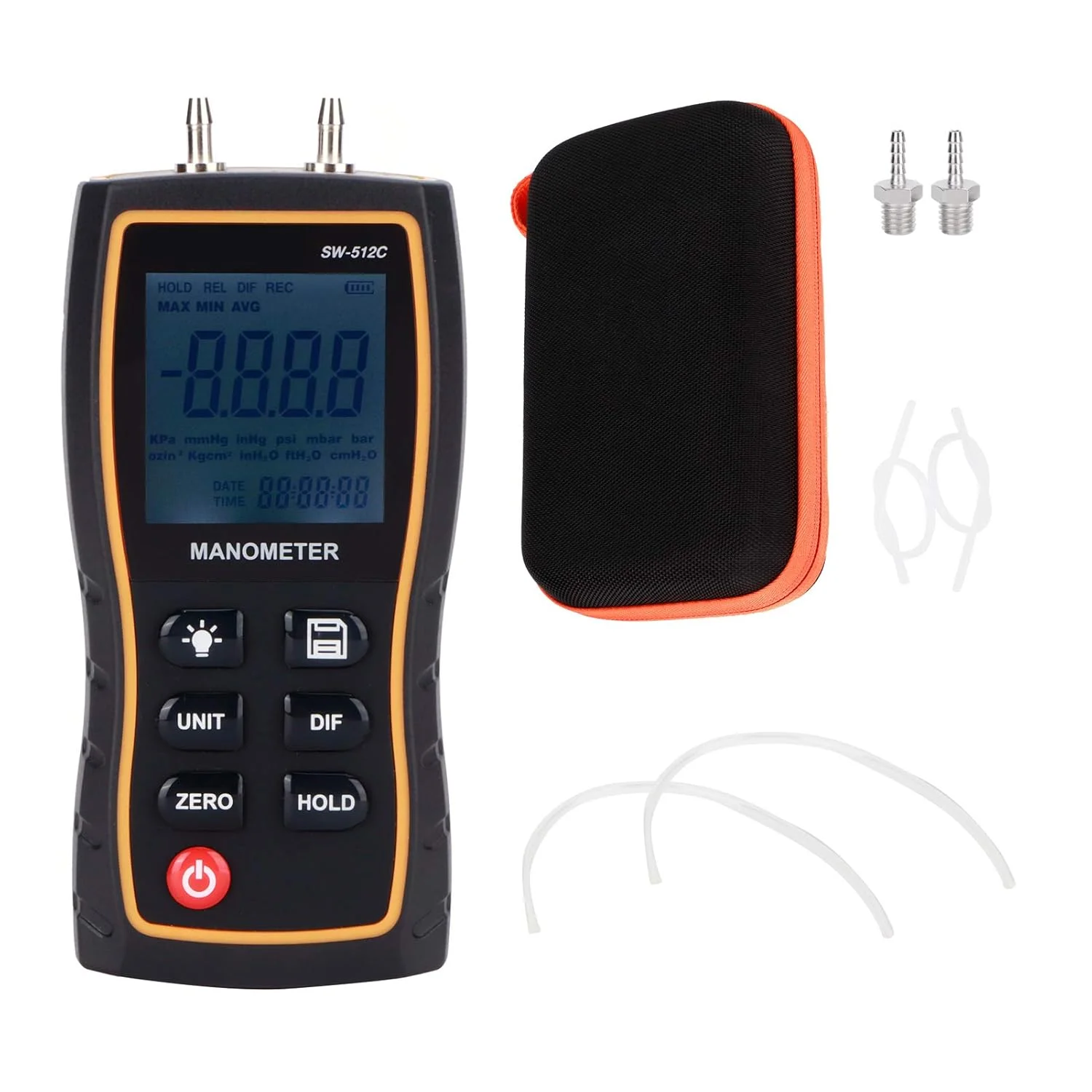 مانومتر دیجیتال HVAC مدل NDNCZDHC، ±103.42KPA، دقت ±1% FS، 11 واحد فشار، تستر فشار گاز مانومتر، گیج فشار گاز HVAC