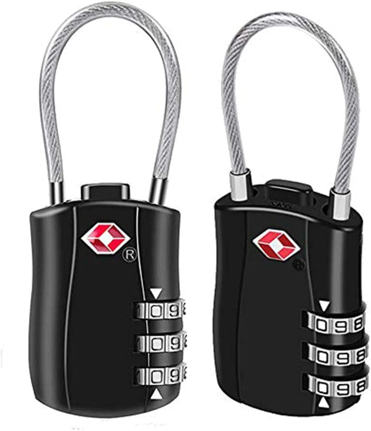 قفل چمدان DELFINO، قفل چمدان مورد تایید TSA، قفل امنیتی آلیاژ روی، قفل ترکیبی 3 رقمی برای چمدان، کیف، کوله پشتی، کیف لپ تاپ، کیف دوربین، 2 عدد
