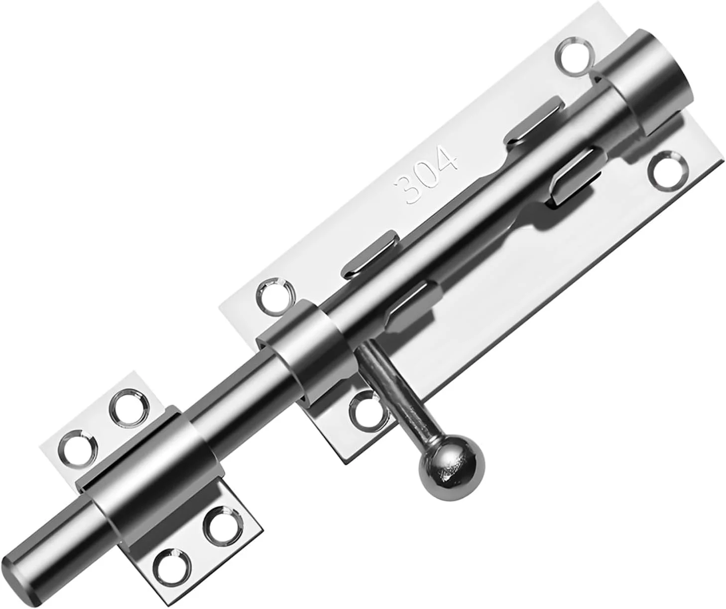 قفل کشویی سنگین 6 اینچی BIGTHREE – قفل امنیتی استیل ضد زنگ 304 برای دروازه ها، سوله ها و درب های انبار، دارای سوراخ قفل، مقاوم در برابر زنگ زدگی و شرایط آب و هوایی