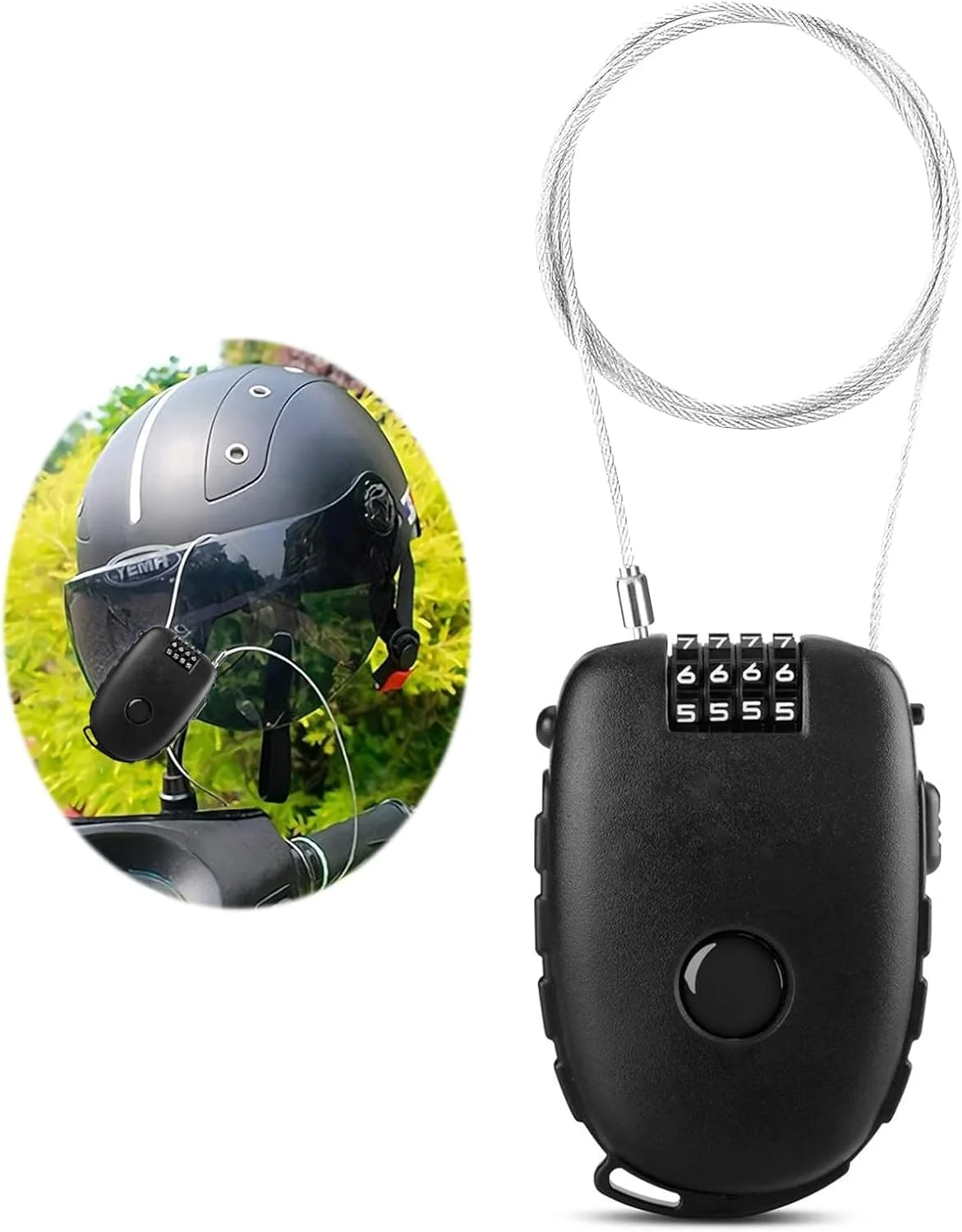 قفل رمزدار 4 رقمی Checkzed با کابل انعطاف پذیر، قفل کوچک طرح گاو برای چمدان، کیف، لپ تاپ، دوچرخه، کالسکه، جعبه ابزار، کمد، قفل ایمنی برای امنیت سفر