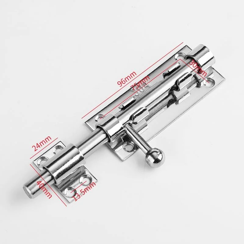 قفل کشویی سنگین 6 اینچی BIGTHREE – قفل امنیتی استیل ضد زنگ 304 برای دروازه ها، سوله ها و درب های انبار، دارای سوراخ قفل، مقاوم در برابر زنگ زدگی و شرایط آب و هوایی