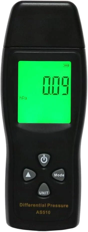 مانومتر WWART دیجیتال فشار هوا، فشارسنج تفاضلی 0-100 hPa/0-45.15 in H2O، گیج فشار خلاء منفی دیجیتال