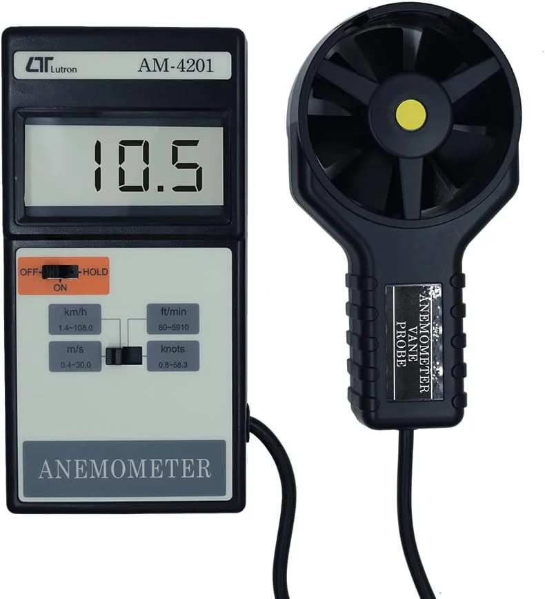 بادسنج دیجیتال لوترون مدل AM-4201 (محدوده: 0.4 تا 30.0 متر بر ثانیه) به همراه گواهی کالیبراسیون
