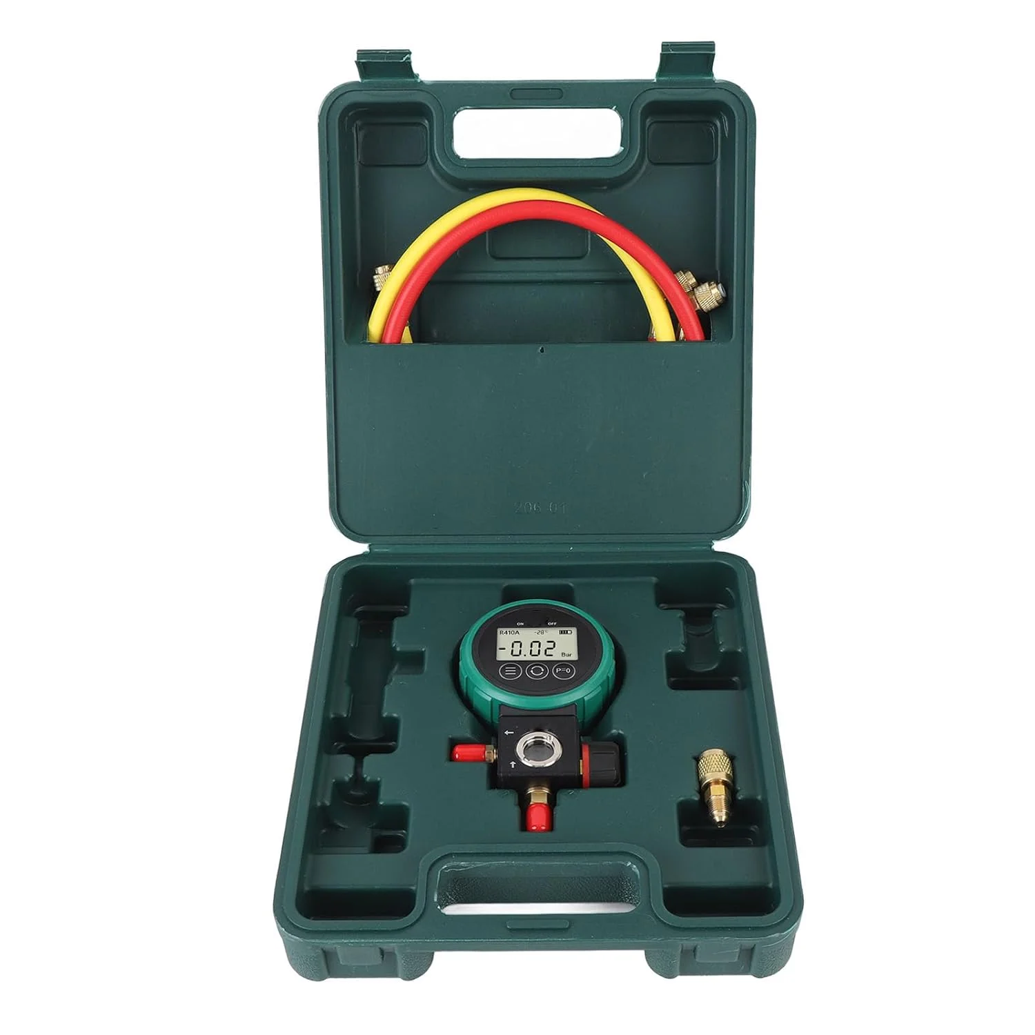 گیج های منیفولد دیجیتال HVAC Luocute، گیج های فشار 0-5MPa تستر خلاء HVAC حسگر بالا با شیلنگ و آداپتور، متر تهویه مطبوع
