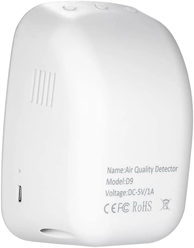 دستگاه تست کیفیت هوا قابل حمل Labymos، دیجیتال، مناسب فضای داخلی/خارجی، PM2.5، گاز فرمالدئید، LCD، ابزار سنجش HCHO و TVOC به همراه باتری