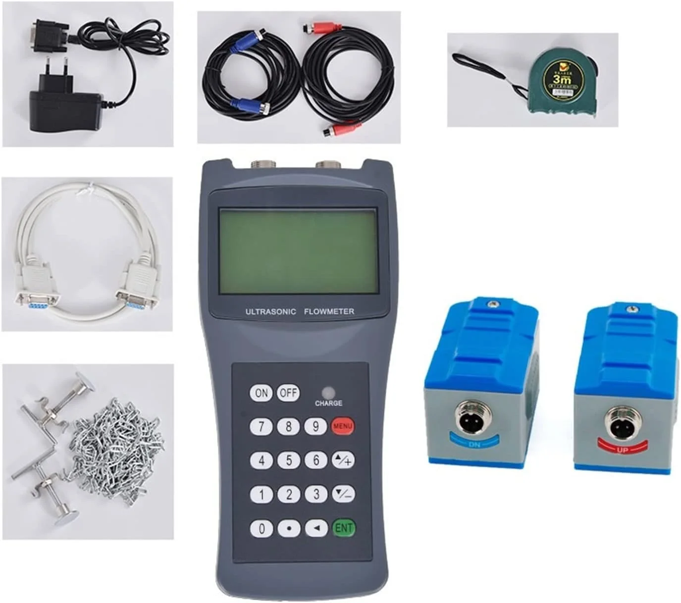 فلومتر التراسونیک دستی قابل حمل KENONU UltrasoFlowmeter مدل TDS-100H به همراه سنسور کلمپی M2 (میزبان و سنسور Tm-1)