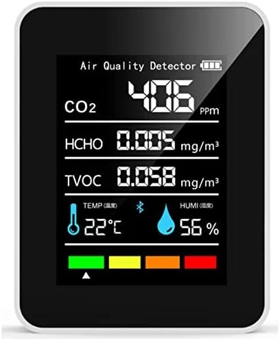 دستگاه سنجش کیفیت هوا KIMISS، ردیاب قابل حمل CO2 با باتری، دی اکسید کربن 5 در 1 HCHO TVOC دما رطوبت سنج برای خانه، گلخانه، انبار شراب، خودرو
