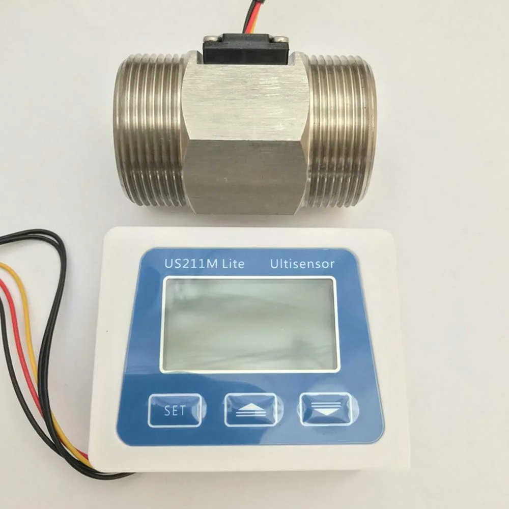 فلومتر JHQWIDD با سنسور جریان DN50 استیل ضد زنگ 304 تورب 10-300 لیتر در دقیقه فلومتر دیجیتال 5 ولت