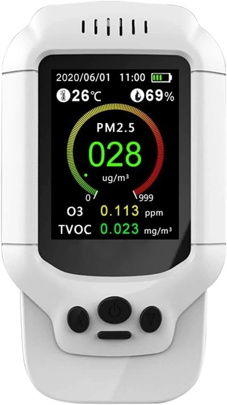 مانیتور کیفیت هوا JJJ 3°Amy، سنجش CO2 و ازن، تستر O3، آنالایزر گاز هوا، ردیاب غلظت ازن با سنسور ازن قابل حمل #a (رنگ: سفید) (رنگ: سفید)