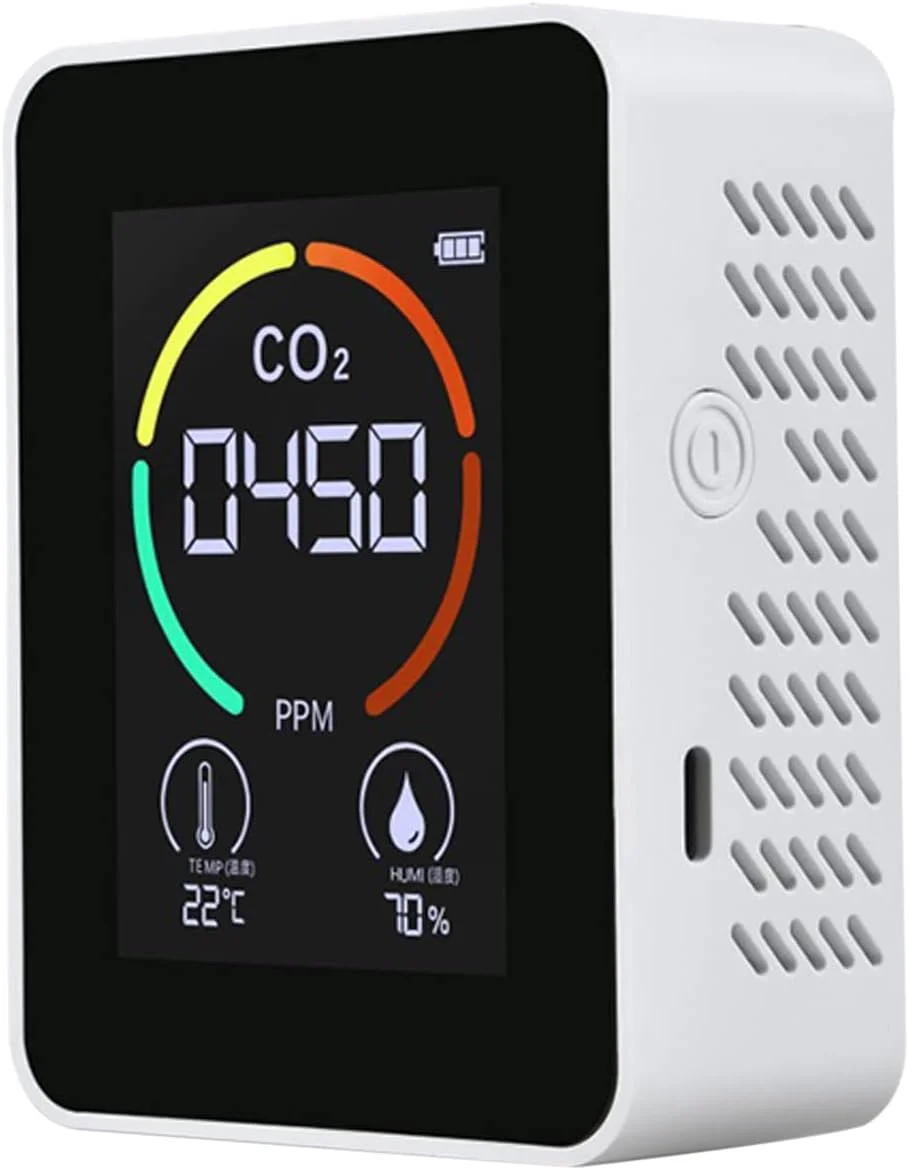 سنسور کیفیت هوا Irovami برای تشخیص دی اکسید کربن، دما و رطوبت با نمایشگر لحظه ای