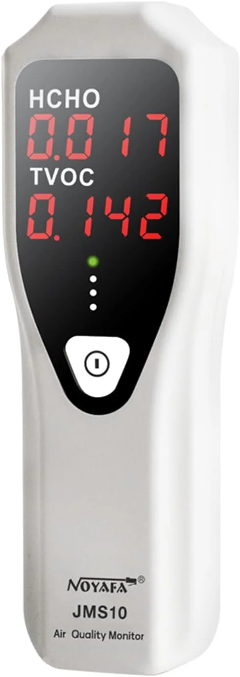 دستگاه قابل حمل Irovami برای سنجش کیفیت هوای داخل خانه، فرمالدهید (HCHO) و TVOC با نشانگر LED و آلارم مناسب برای سیستم تهویه مطبوع منزل