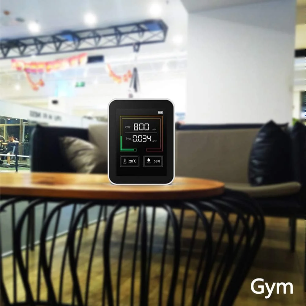 ابزار تست چند منظوره هوشمند HELEMIY با صفحه نمایش بزرگ برای تشخیص CO2، TVOC، دما و رطوبت، ابزار تست قابل حمل برای مصارف خانگی