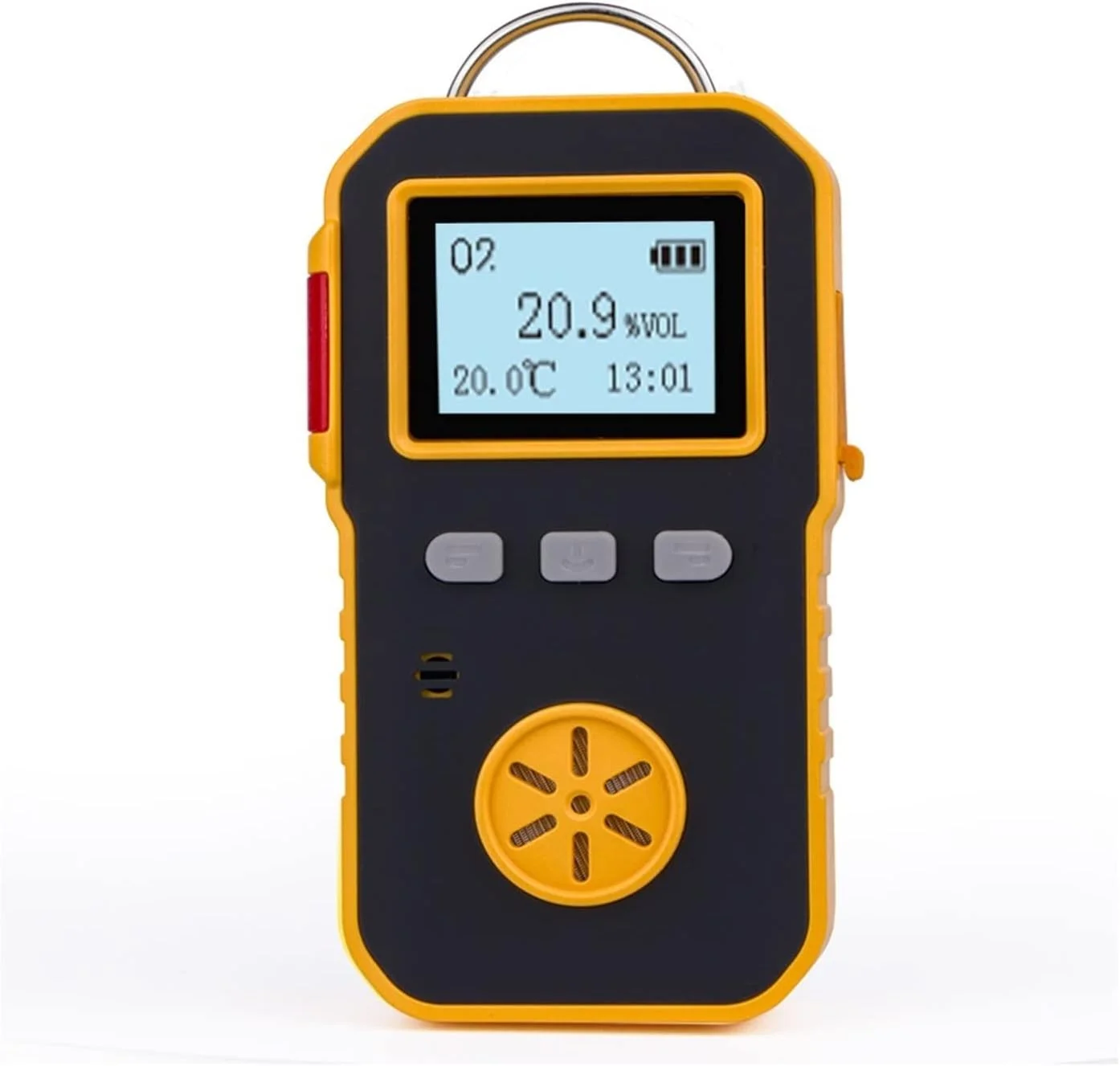 دستگاه تشخیص کیفیت هوا هانزالا، آنالایزر گاز اکسیژن قابل حمل صنعتی و حرفه ای، صفحه نمایش O2 Meter با محدوده اندازه گیری 0-30% VOL، دارای هشدار لرزشی، نوری و صوتی
