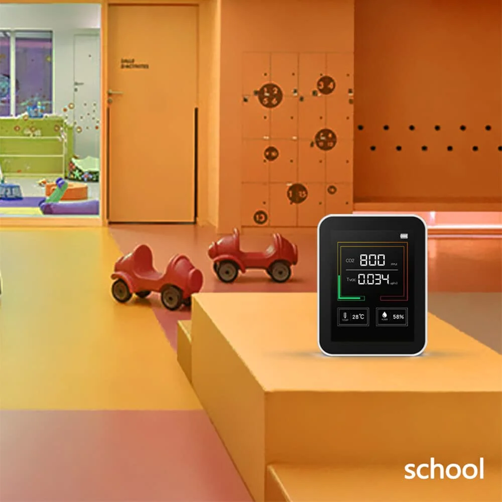 تستر چند منظوره کیفیت هوای خانگی K03، نمایشگر LCD با نور پس زمینه، سنجش دما، رطوبت و CO2 تستر چند منظوره کیفیت هوای خانگی K03، نمایشگر LCD با نور پس زمینه، سنجش دما، رطوبت و CO2