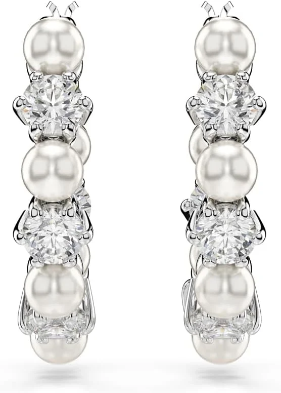 گوشواره های آویز سواروسکی مدل Matrix، مروارید کریستالی، برش گرد، شفاف، روکش رودیوم، تک سایز، کریستال، زیرکونیا مکعبی، کریستال گوشواره های آویز سواروسکی مدل Matrix، مروارید کریستالی، برش گرد، شفاف، روکش رودیوم، تک سایز، کریستال، زیرکونیا مکعبی، کریستال