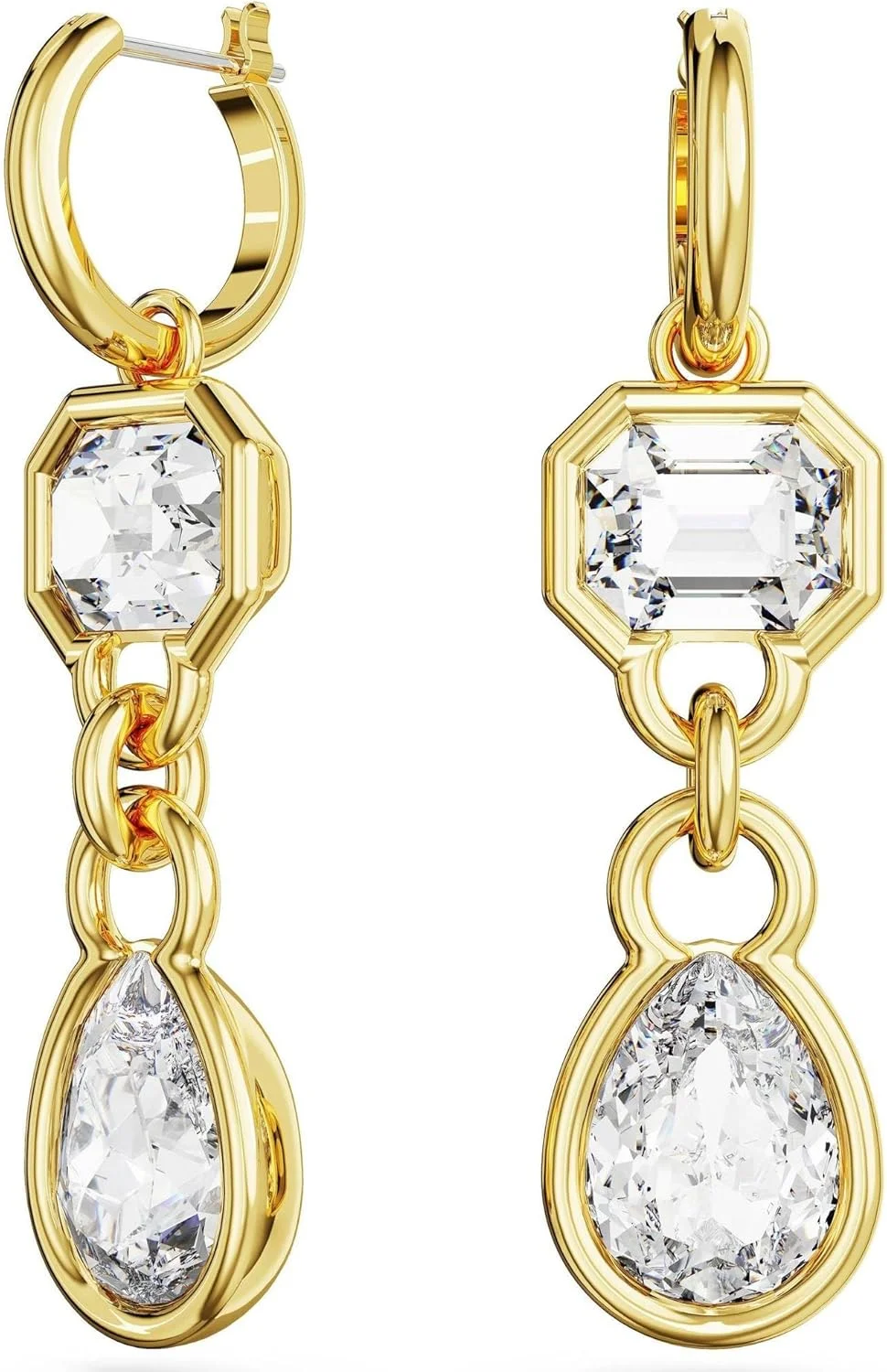 گوشواره آویز سواروسکی Dextera، برش های ترکیبی، سفید، با روکش طلایی گوشواره آویز سواروسکی Dextera، برش های ترکیبی، سفید، با روکش طلایی