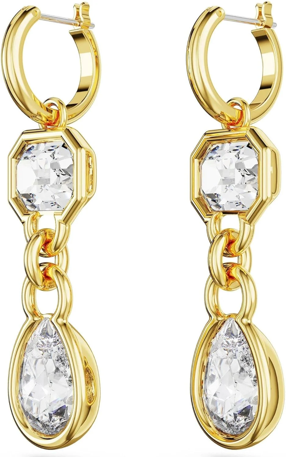 گوشواره آویز سواروسکی Dextera، برش های ترکیبی، سفید، با روکش طلایی گوشواره آویز سواروسکی Dextera، برش های ترکیبی، سفید، با روکش طلایی