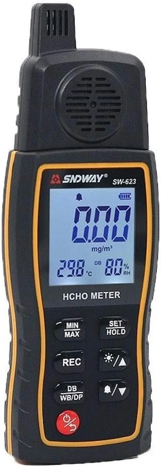 تستر فرمالدئید SW623، دستگاه تشخیص فرمالدئید قابل حمل، ابزار تست گاز فرمالدئید محیط داخلی