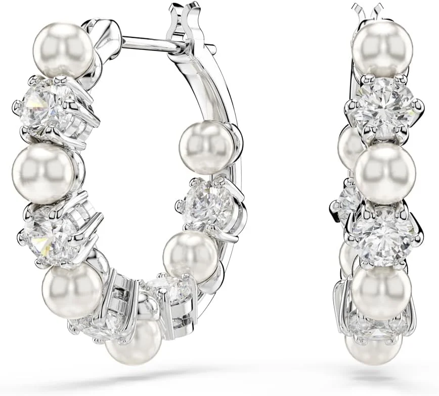 گوشواره های آویز سواروسکی مدل Matrix، مروارید کریستالی، برش گرد، شفاف، روکش رودیوم، تک سایز، کریستال، زیرکونیا مکعبی، کریستال گوشواره های آویز سواروسکی مدل Matrix، مروارید کریستالی، برش گرد، شفاف، روکش رودیوم، تک سایز، کریستال، زیرکونیا مکعبی، کریستال