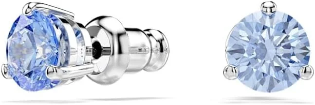 گوشواره های میخی تک نگین سواروسکی - برش گرد - آبی روشن - روکش رودیوم - 5717573 گوشواره های میخی تک نگین سواروسکی - برش گرد - آبی روشن - روکش رودیوم - 5717573