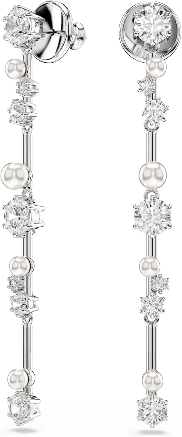 گوشواره آویز سواروسکی Constella، مروارید کریستالی، برش گرد، سفید، روکش رودیوم گوشواره آویز سواروسکی Constella، مروارید کریستالی، برش گرد، سفید، روکش رودیوم