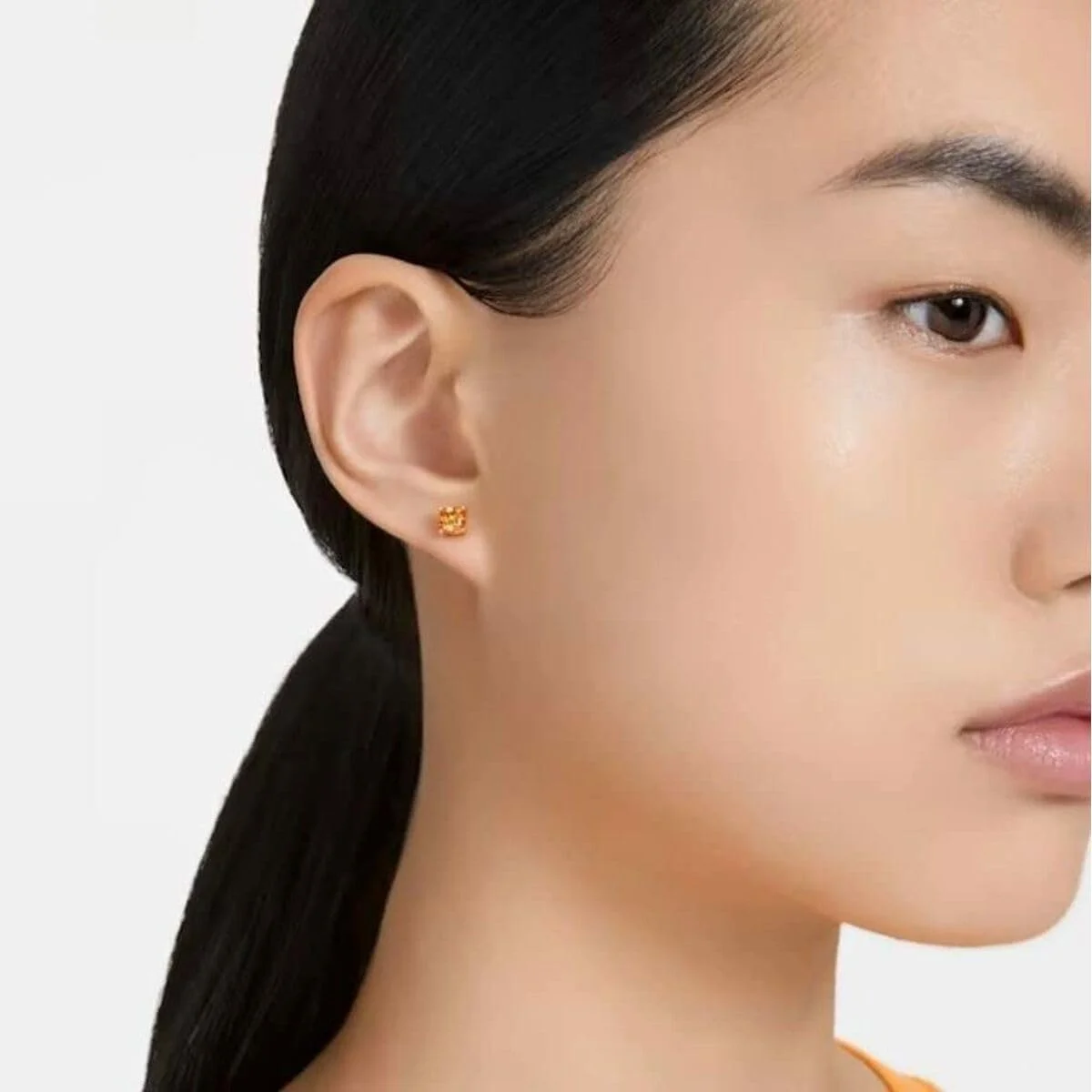 گوشواره های میخی استیلا سواروسکی، برش کوسن، نارنجی، روکش طلایی، تک سایز گوشواره های میخی استیلا سواروسکی، برش کوسن، نارنجی، روکش طلایی، تک سایز