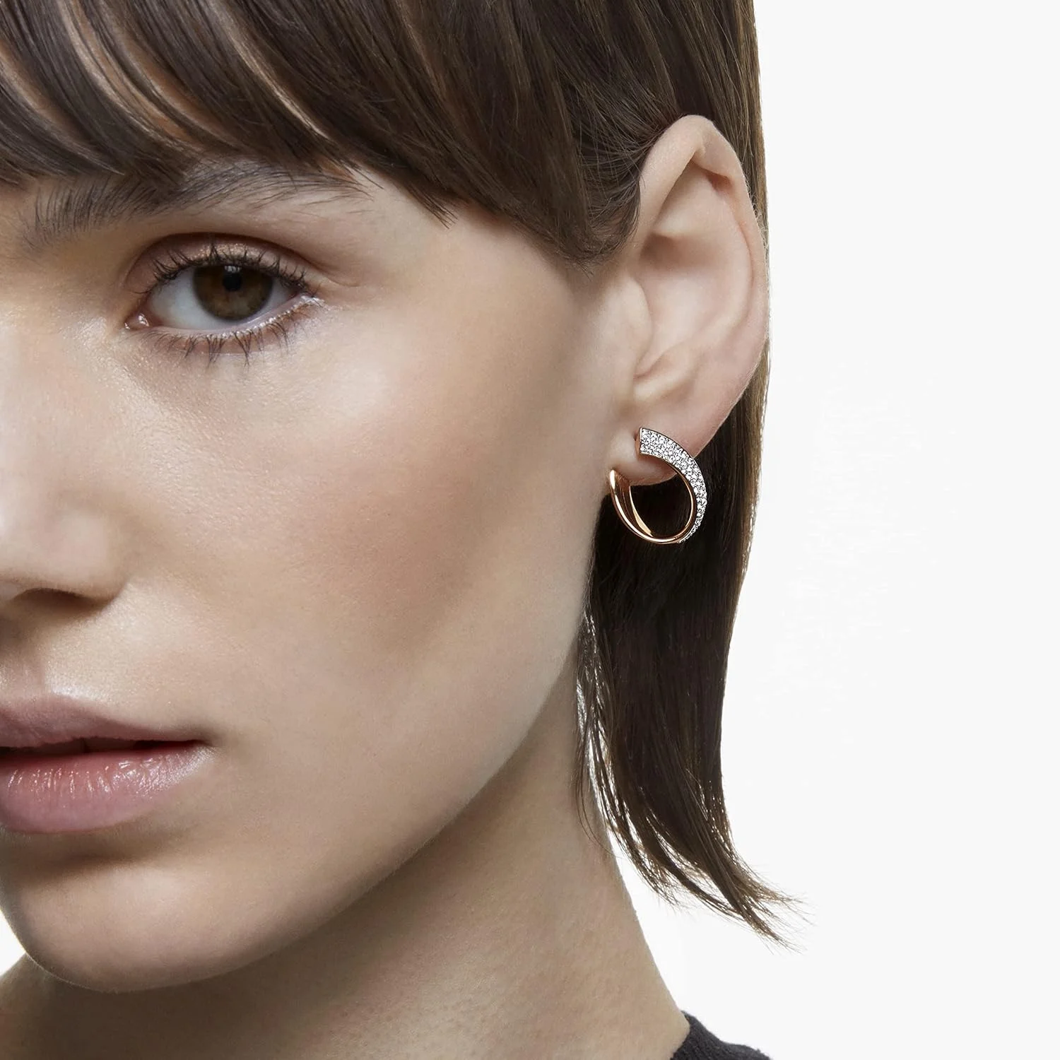 گوشواره حلقه ای کوچک سواروسکی Exist، سفید گوشواره حلقه ای کوچک سواروسکی Exist، سفید