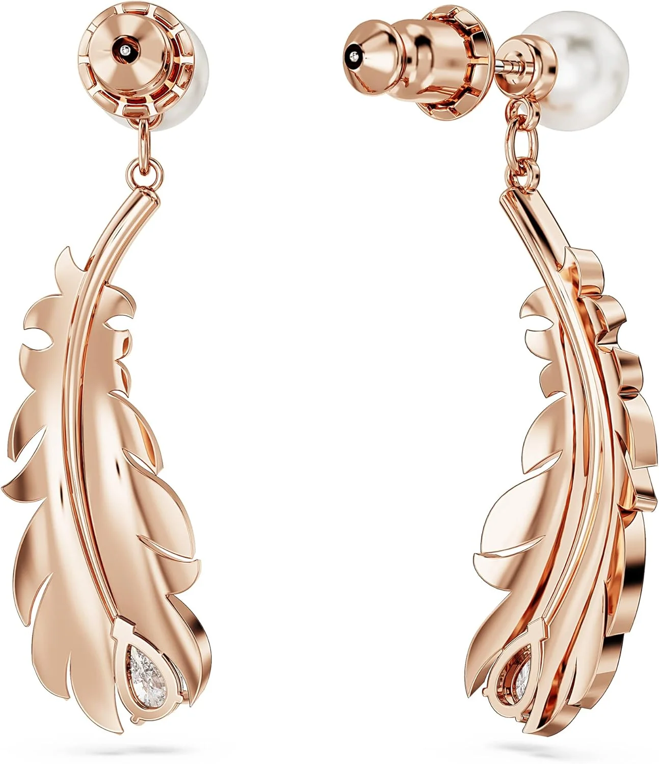 گوشواره آویز سواروسکی مدل Nice، برش های ترکیبی، پر، سفید، روکش طلایی رزگلد، تک سایز، برنج کریستال زیرکونیا مکعبی، زیرکونیا مکعبی گوشواره آویز سواروسکی مدل Nice، برش های ترکیبی، پر، سفید، روکش طلایی رزگلد، تک سایز، برنج کریستال زیرکونیا مکعبی، زیرکونیا مکعبی