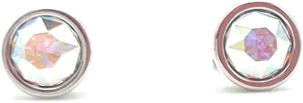 گوشواره های میخی تک نگین چند رنگی سواروسکی - برش گرد - روکش رودیوم - 5101343، کریستال، کریستال گوشواره های میخی تک نگین چند رنگی سواروسکی - برش گرد - روکش رودیوم - 5101343، کریستال، کریستال