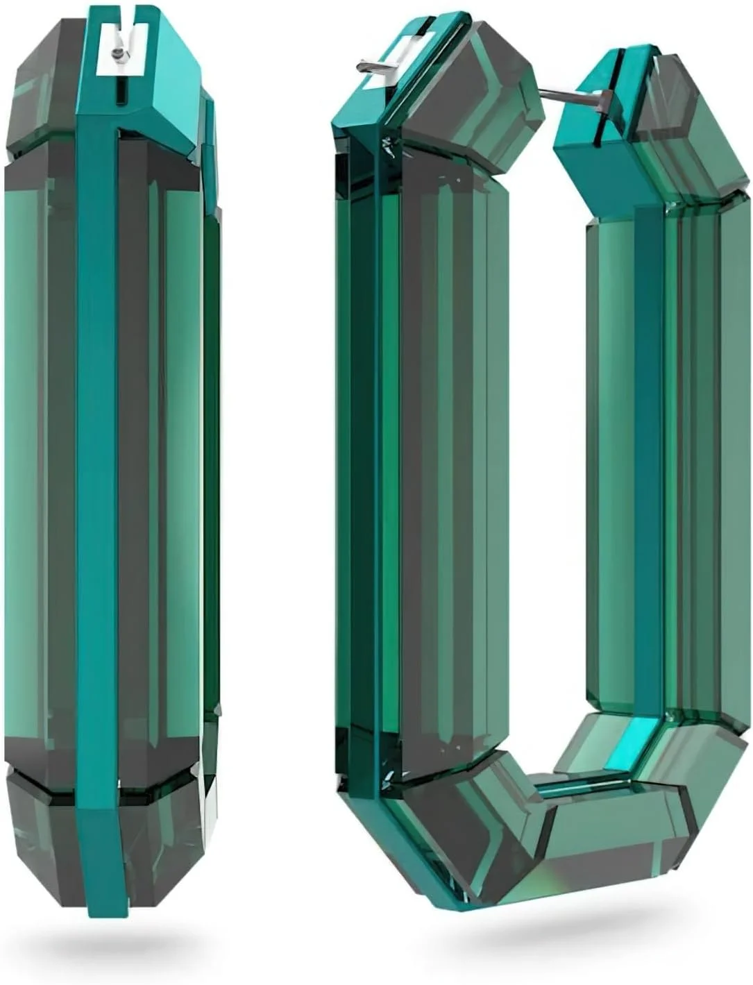 گوشواره های حلقه ای سواروسکی لوسنت، بیانیه ای، شکل هشت ضلعی، سبز گوشواره های حلقه ای سواروسکی لوسنت، بیانیه ای، شکل هشت ضلعی، سبز