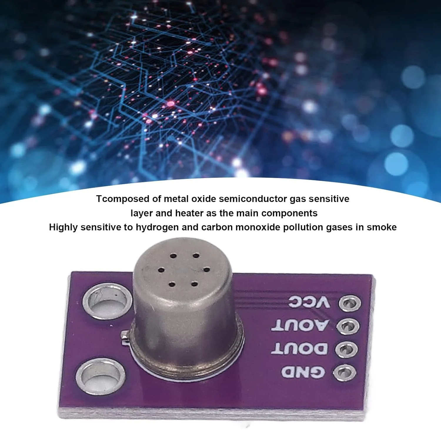 ماژول حسگر کیفیت هوا، تشخیص گازهای خطرناک، قطعات الکترونیکی CJMCU 110026 TGS2600، حساسیت بالا، منبع تغذیه 5 ولت برای نظارت بر هوای داخل ساختمان، 15x25 میلی متر