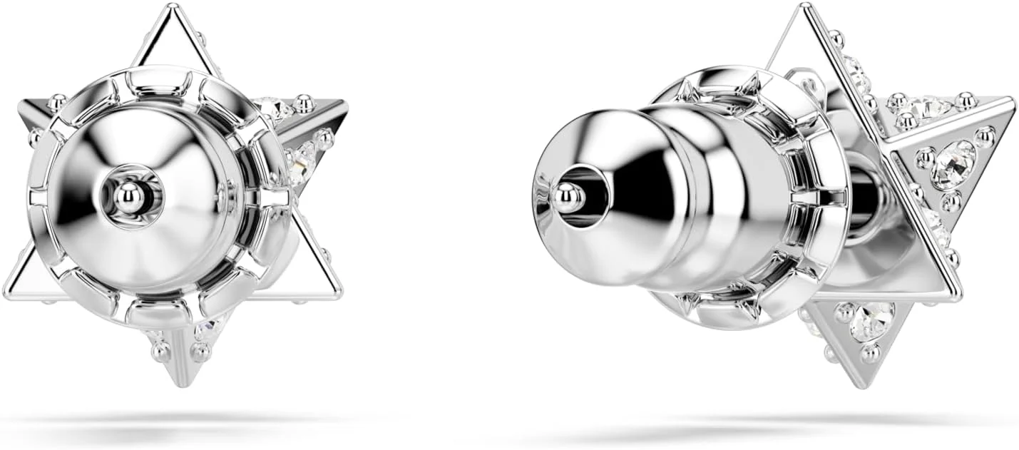 گوشواره حلقه ای هایپربولا مینی سواروسکی، کریستال های برش خورده ترکیبی سفید در پایه با روکش طلایی رزگلد گوشواره حلقه ای هایپربولا مینی سواروسکی، کریستال های برش خورده ترکیبی سفید در پایه با روکش طلایی رزگلد