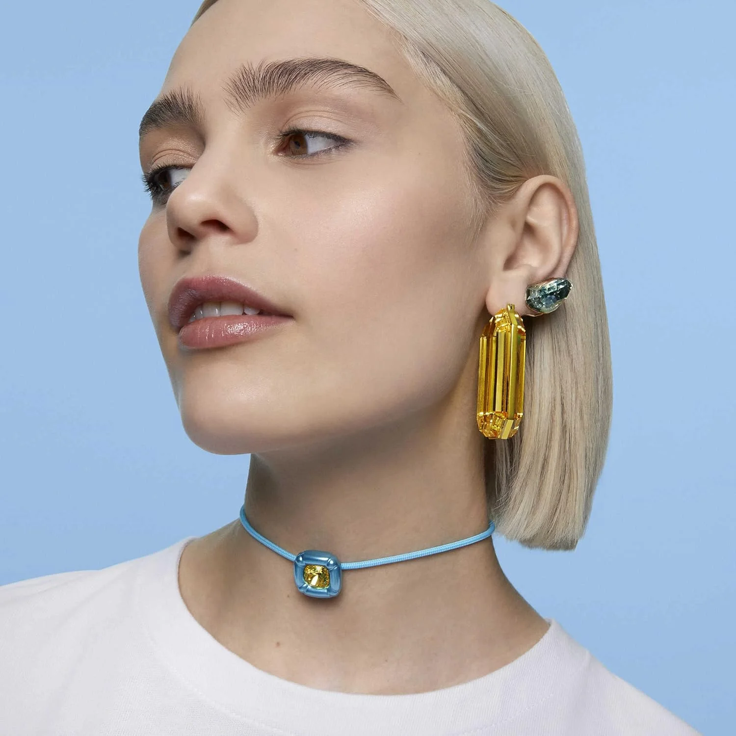 گوشواره تک نگین سواروسکی لوسنت، آبی، روکش رودیوم گوشواره تک نگین سواروسکی لوسنت، آبی، روکش رودیوم