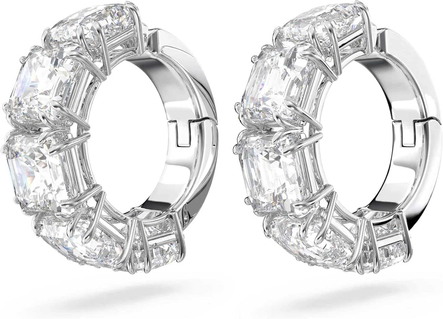 گوشواره زنانه سواروسکی میلنیا زیرکونیا با روکش رودیوم، سفید