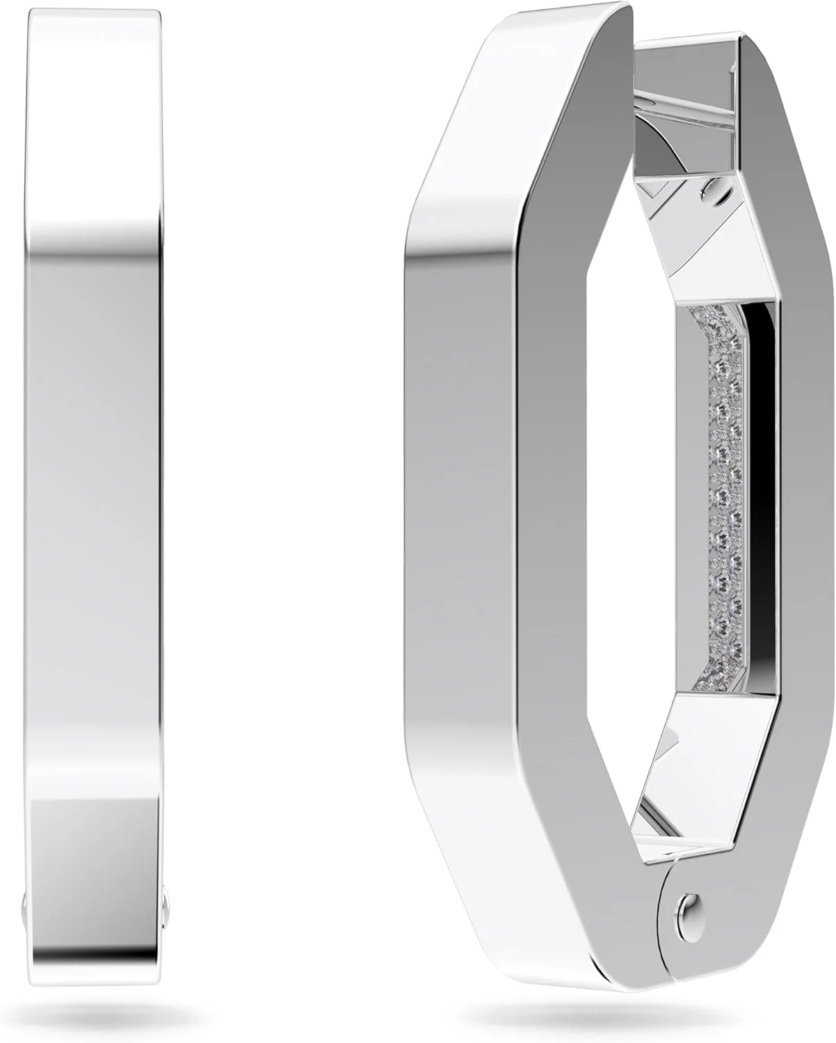 گوشواره حلقه ای Dextera، شکل هشت ضلعی، متوسط، سفید، روکش رودیوم گوشواره حلقه ای Dextera، شکل هشت ضلعی، متوسط، سفید، روکش رودیوم