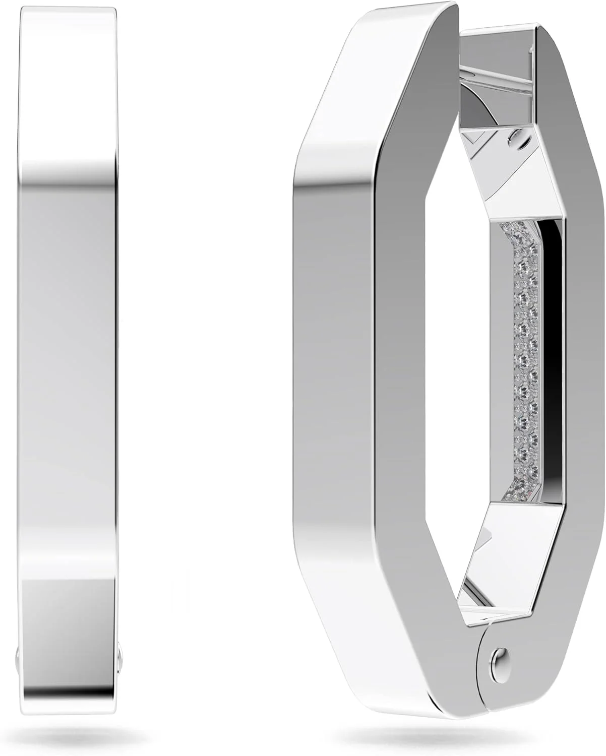 گوشواره حلقه ای Dextera، شکل هشت ضلعی، متوسط، سفید، روکش رودیوم گوشواره حلقه ای Dextera، شکل هشت ضلعی، متوسط، سفید، روکش رودیوم