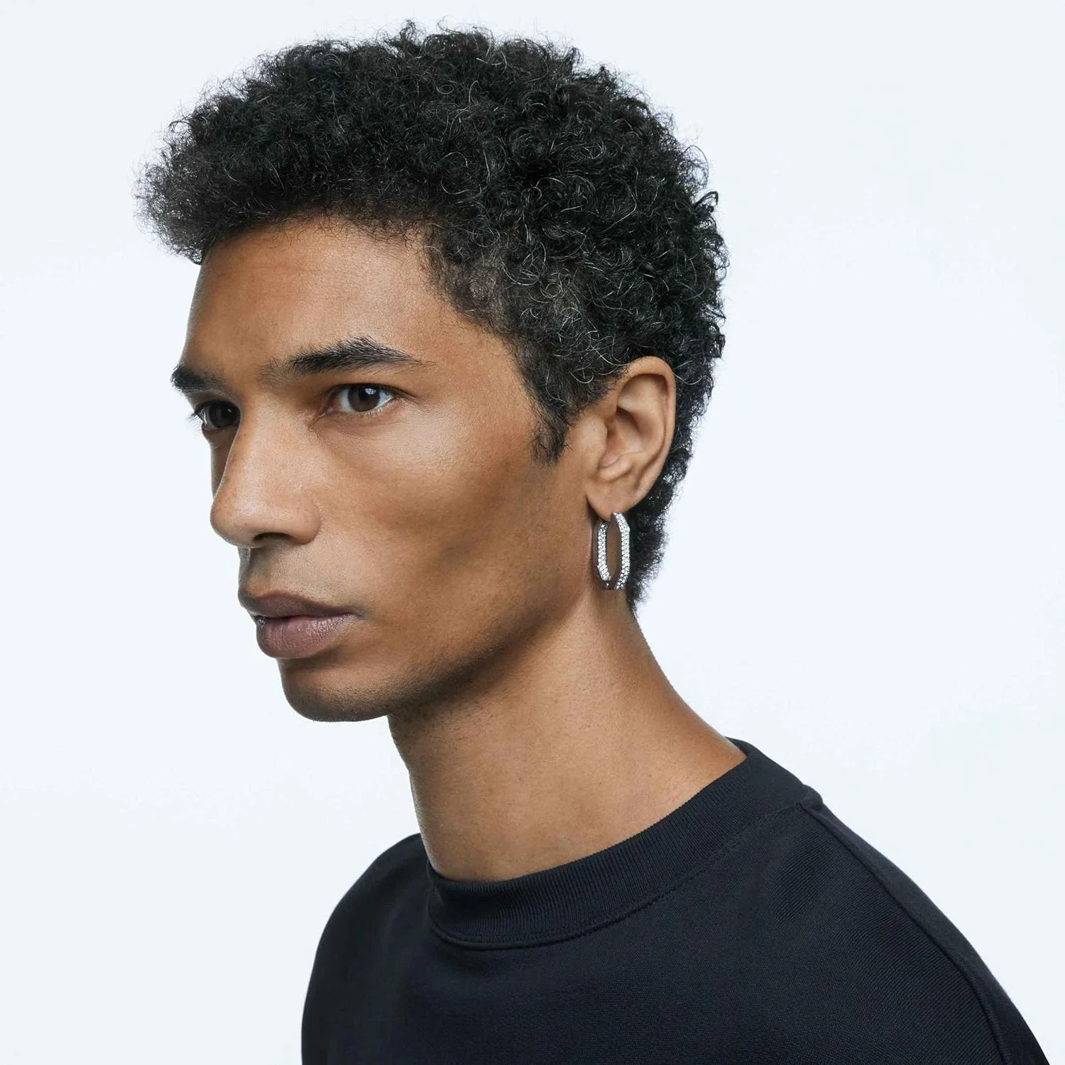 گوشواره حلقه ای Dextera، شکل هشت ضلعی، متوسط، سفید، روکش رودیوم گوشواره حلقه ای Dextera، شکل هشت ضلعی، متوسط، سفید، روکش رودیوم