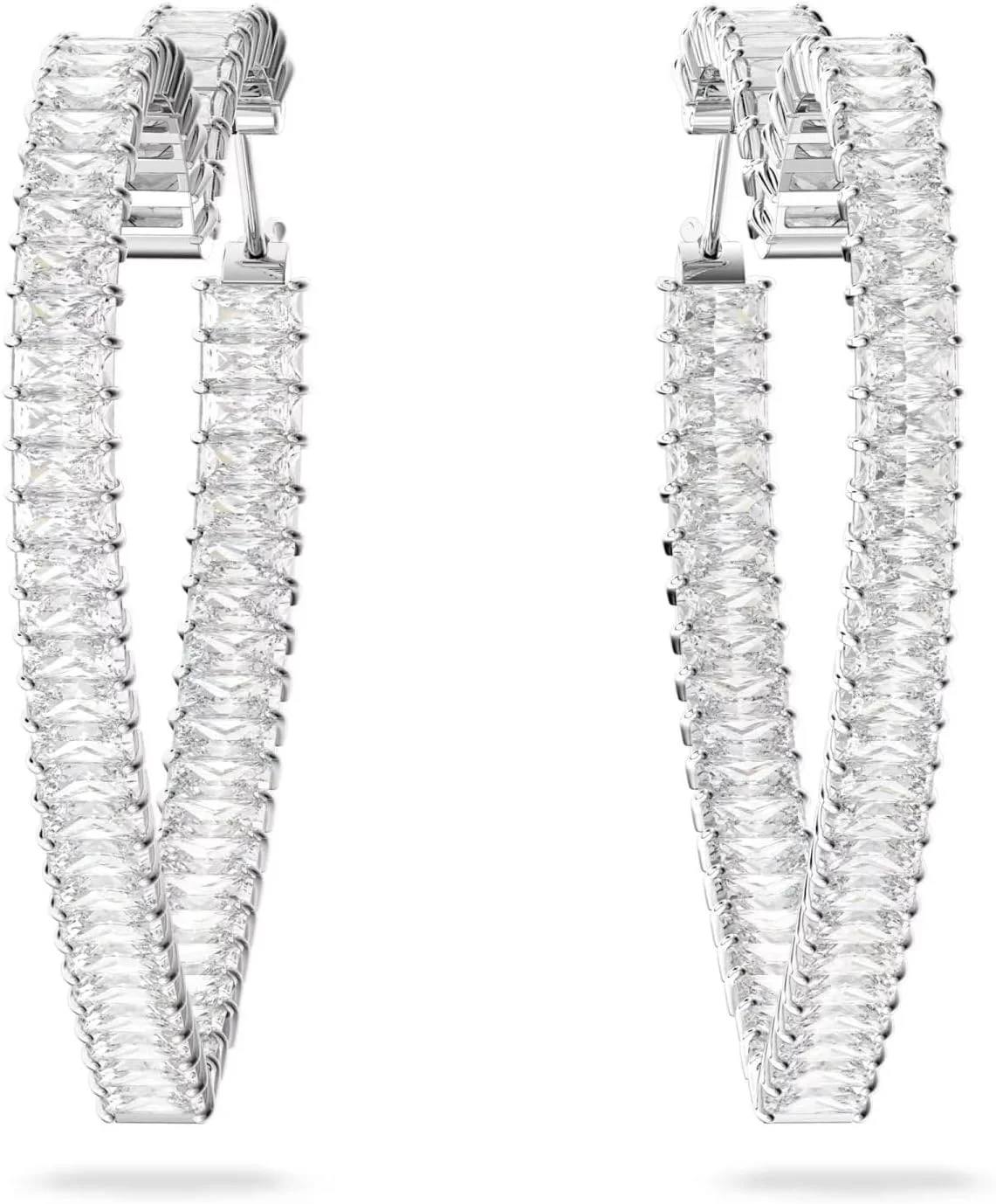 گوشواره های کرئول سواروسکی ماتریکس نقره ای قلبی با کریستال های زیرکونیا سواروسکی 5647591 گوشواره های کرئول سواروسکی ماتریکس نقره ای قلبی با کریستال های زیرکونیا سواروسکی 5647591