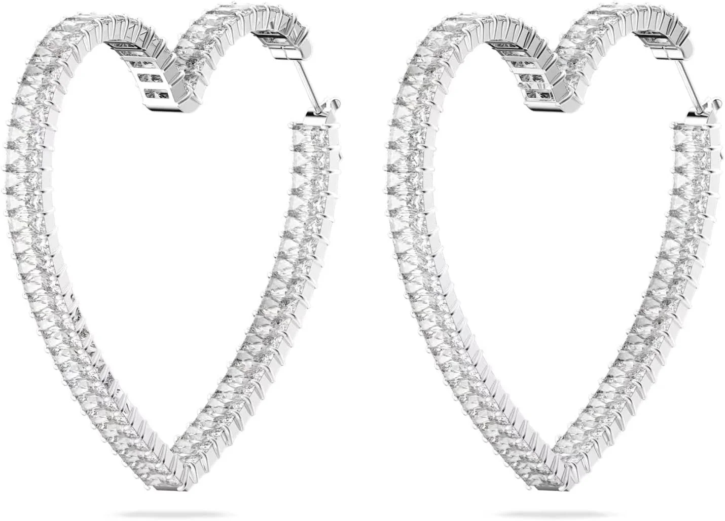 گوشواره های کرئول سواروسکی ماتریکس نقره ای قلبی با کریستال های زیرکونیا سواروسکی 5647591 گوشواره های کرئول سواروسکی ماتریکس نقره ای قلبی با کریستال های زیرکونیا سواروسکی 5647591